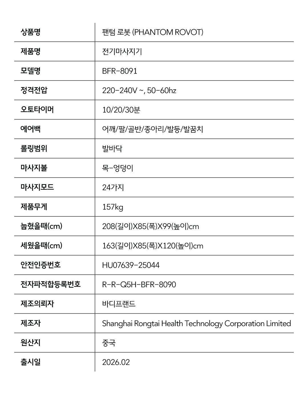바디프랜드 팬텀 로봇 상세 이미지 11